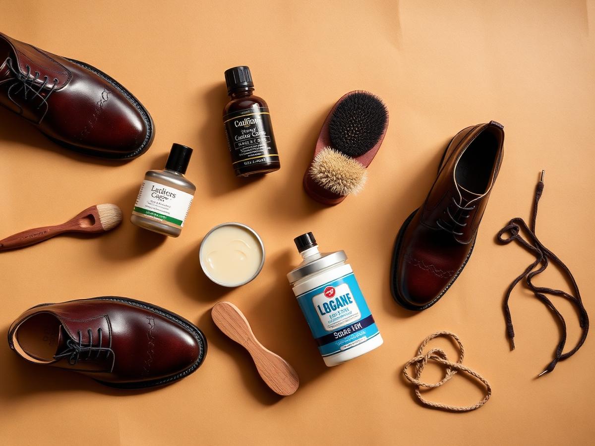 Shoe care products including leather cream, brushes, cedar trees and laces